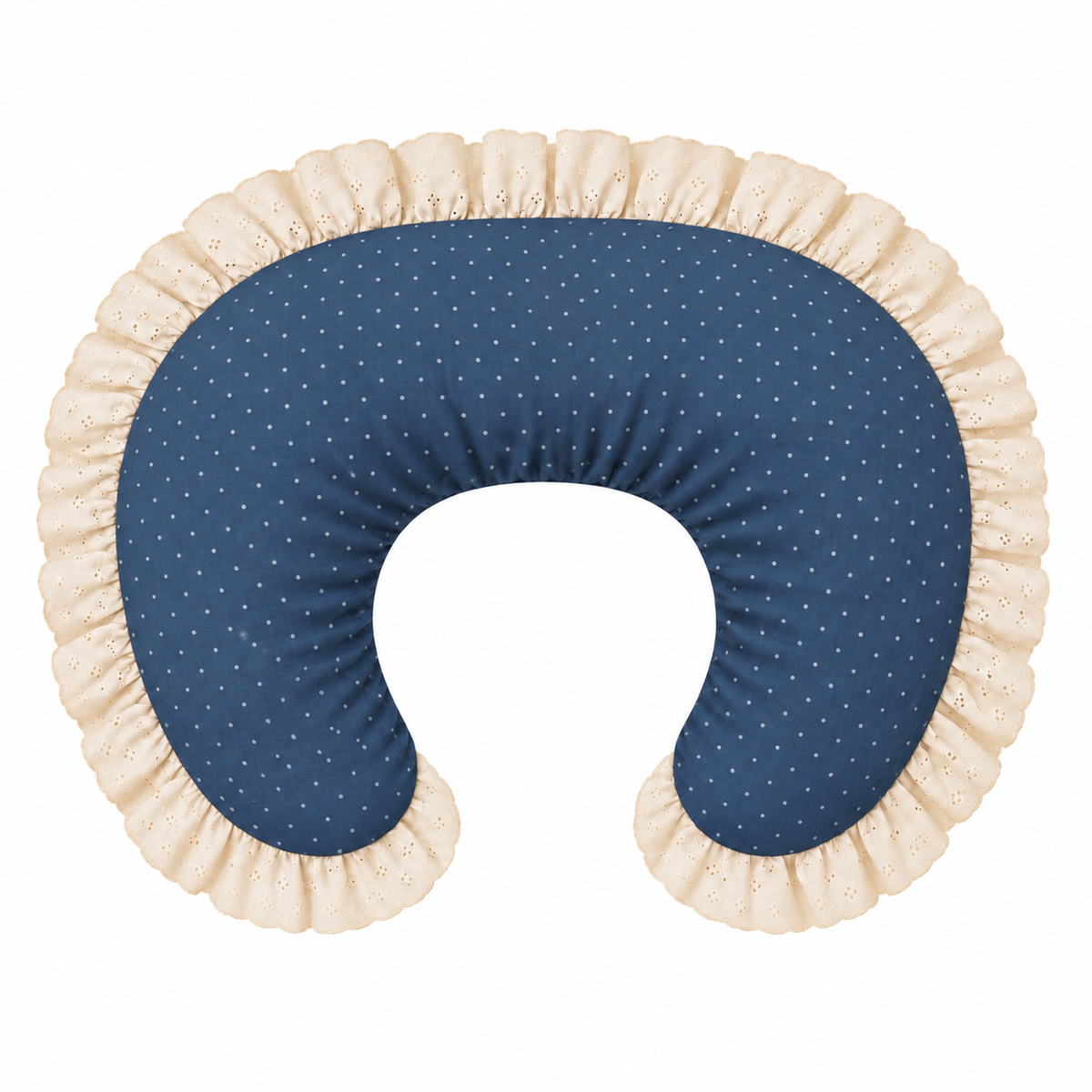 Ivory Eyelet Ruffle New Nursing Pillow Cover by Little Mae & Co