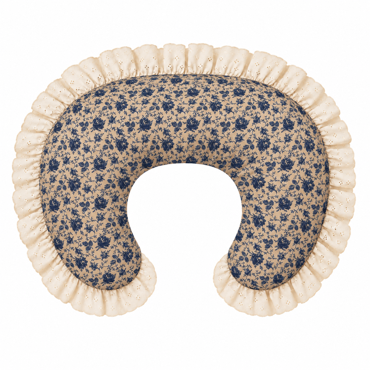Ivory Eyelet Ruffle New Nursing Pillow Cover by Little Mae & Co
