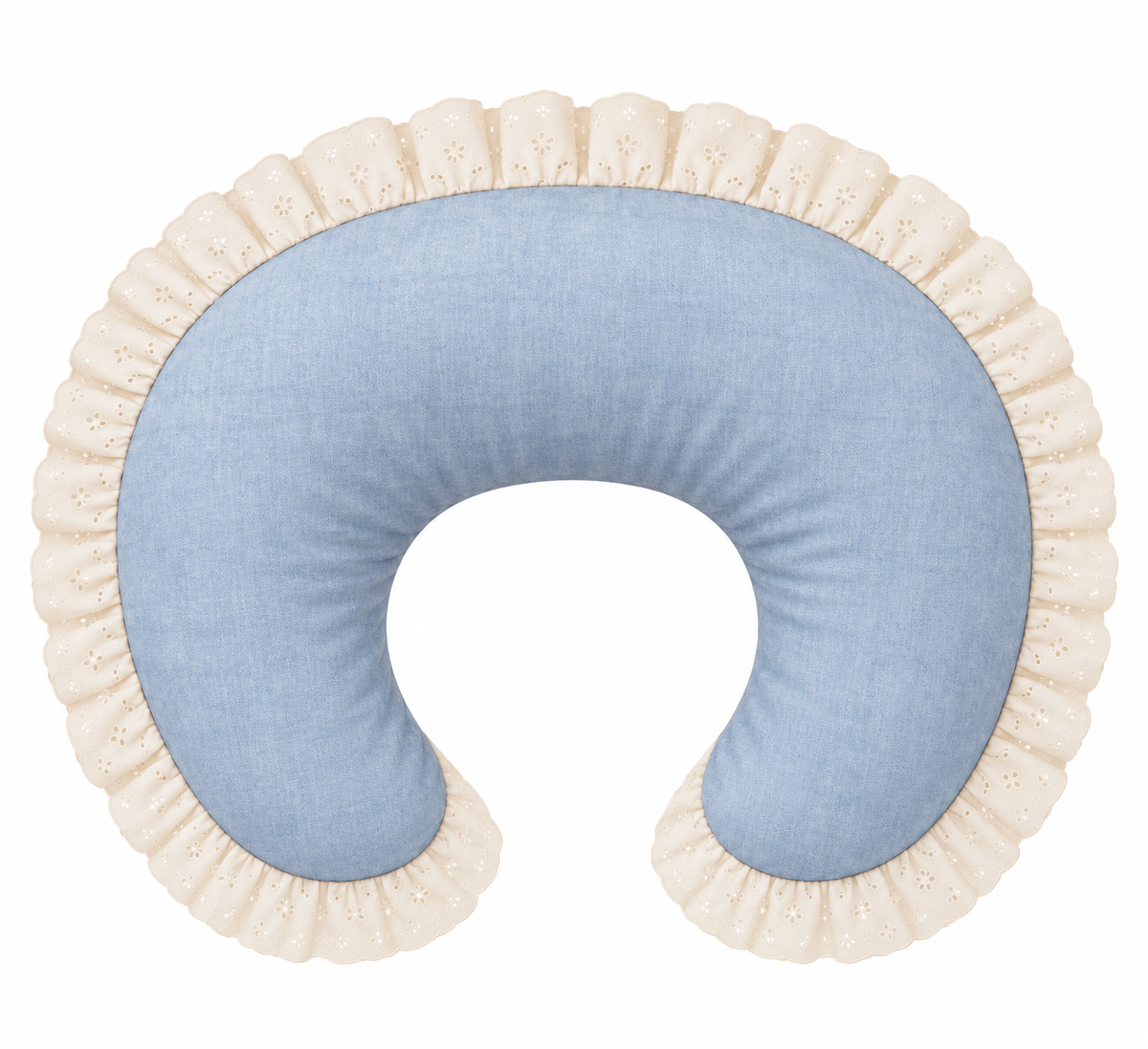 Ivory Eyelet Ruffle New Nursing Pillow Cover by Little Mae & Co