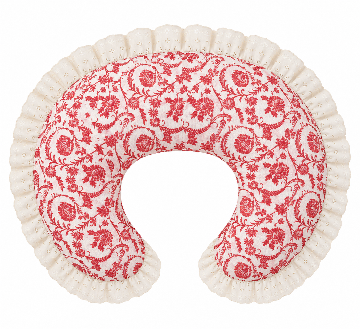 Ivory Eyelet Ruffle New Nursing Pillow Cover by Little Mae & Co