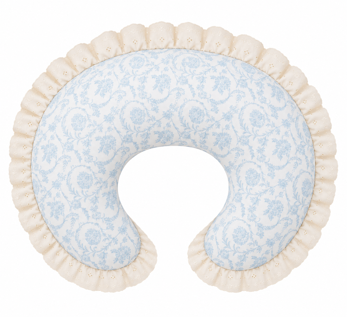 Ivory Eyelet Ruffle New Nursing Pillow Cover by Little Mae & Co