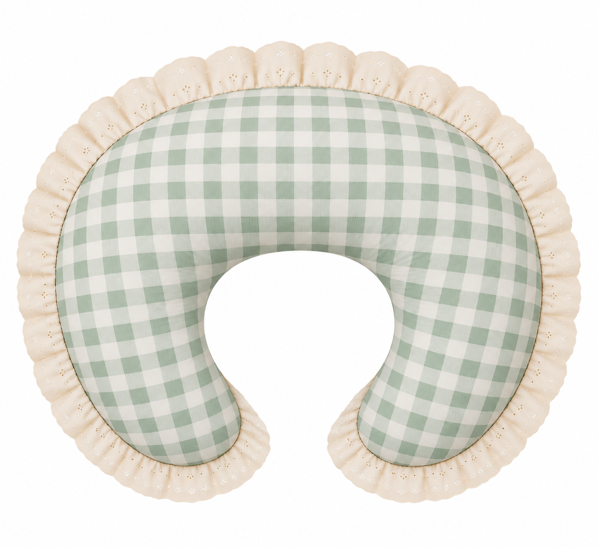 Ivory Eyelet Ruffle New Nursing Pillow Cover by Little Mae & Co