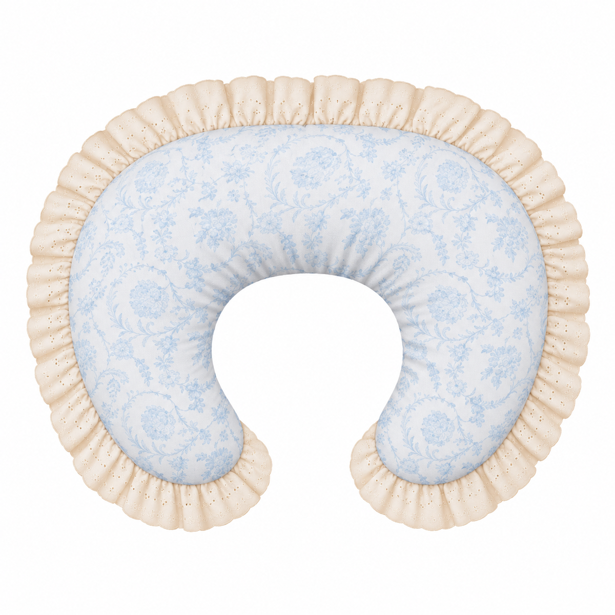 Ivory Eyelet Ruffle New Nursing Pillow Cover by Little Mae & Co