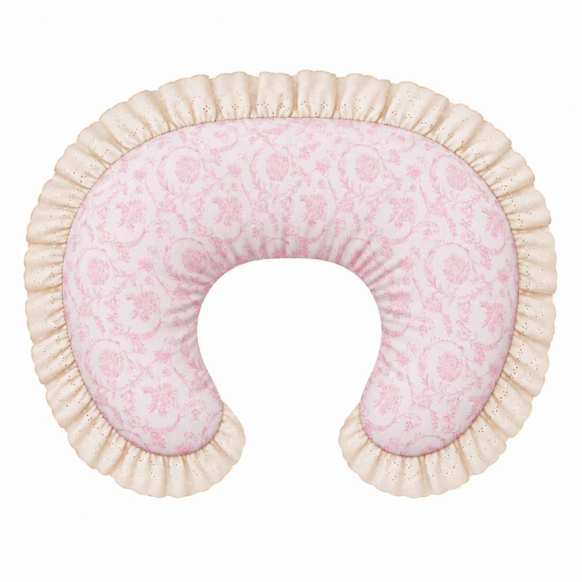Ivory Eyelet Ruffle New Nursing Pillow Cover by Little Mae & Co