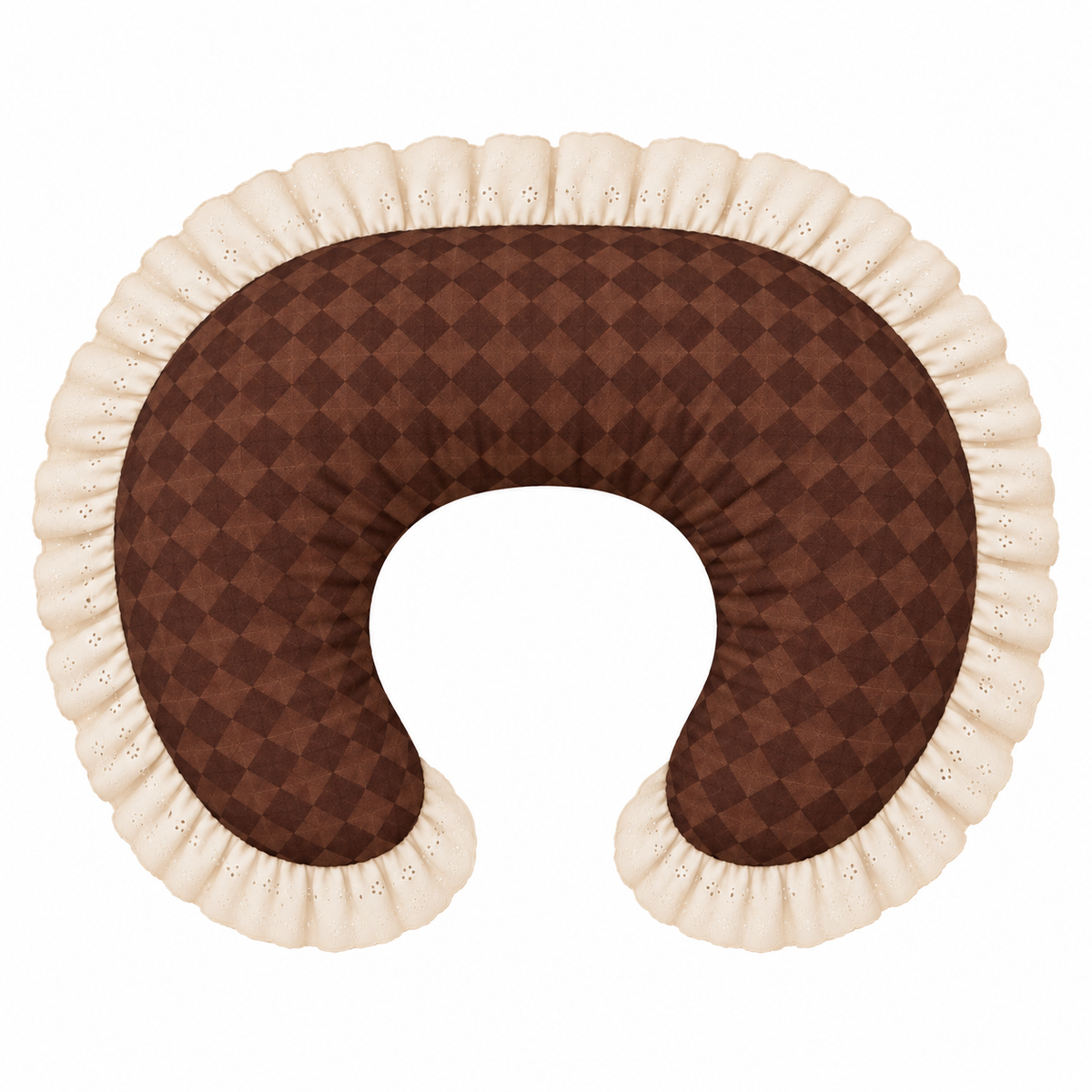 Ivory Eyelet Ruffle New Nursing Pillow Cover by Little Mae & Co