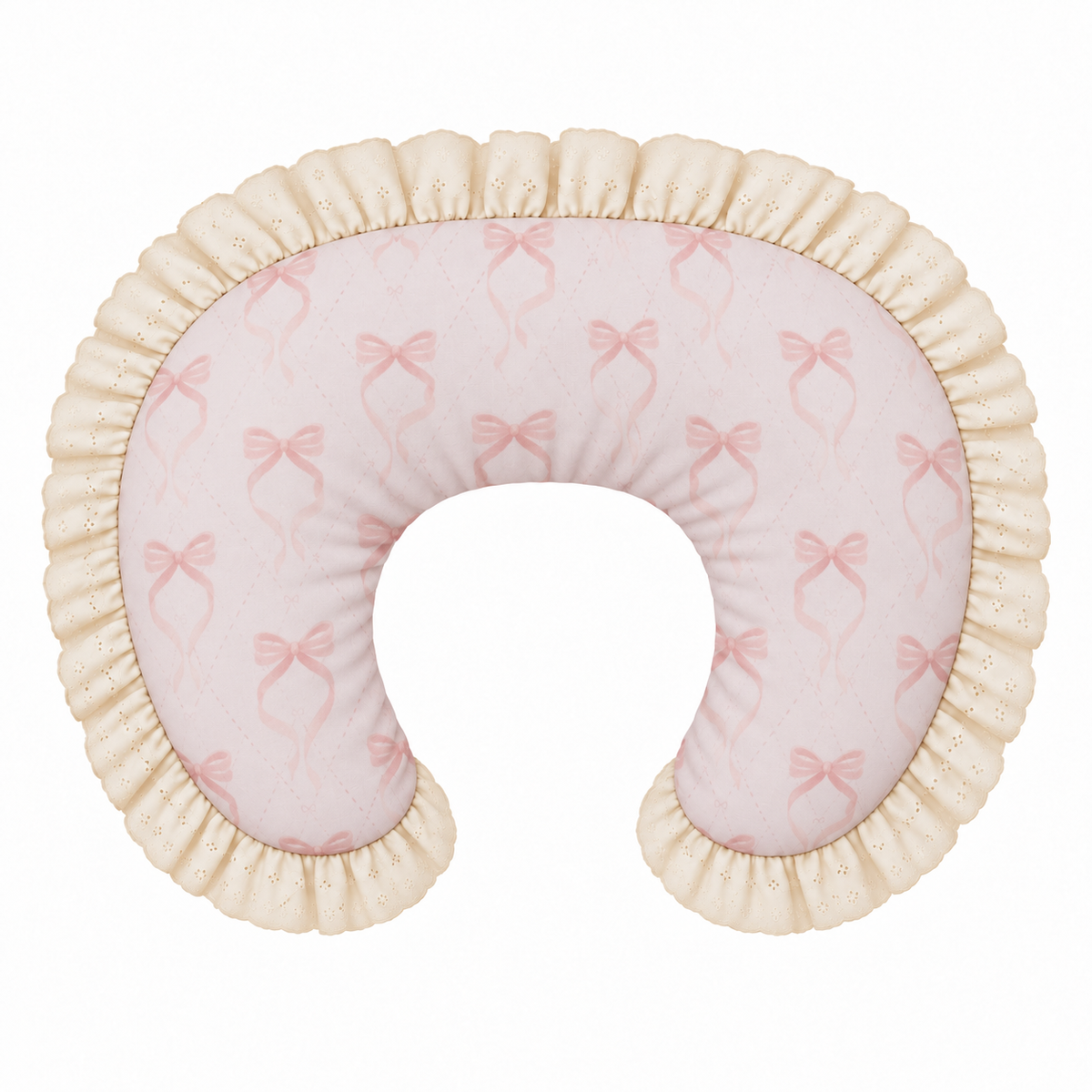 Ivory Eyelet Ruffle New Nursing Pillow Cover by Little Mae & Co