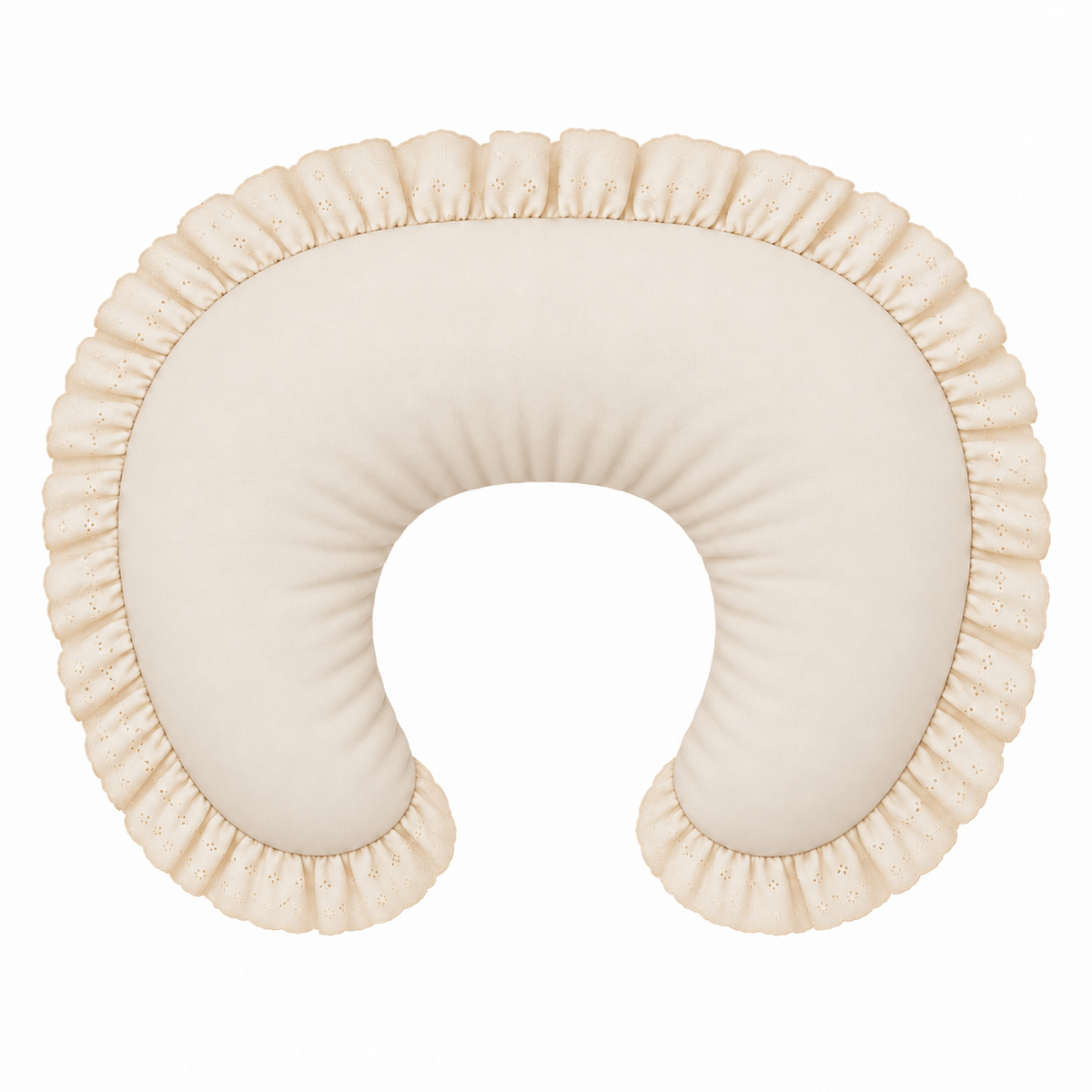 Ivory Eyelet Ruffle New Nursing Pillow Cover by Little Mae & Co