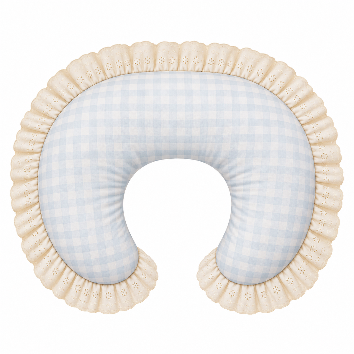 Ivory Eyelet Ruffle New Nursing Pillow Cover by Little Mae & Co