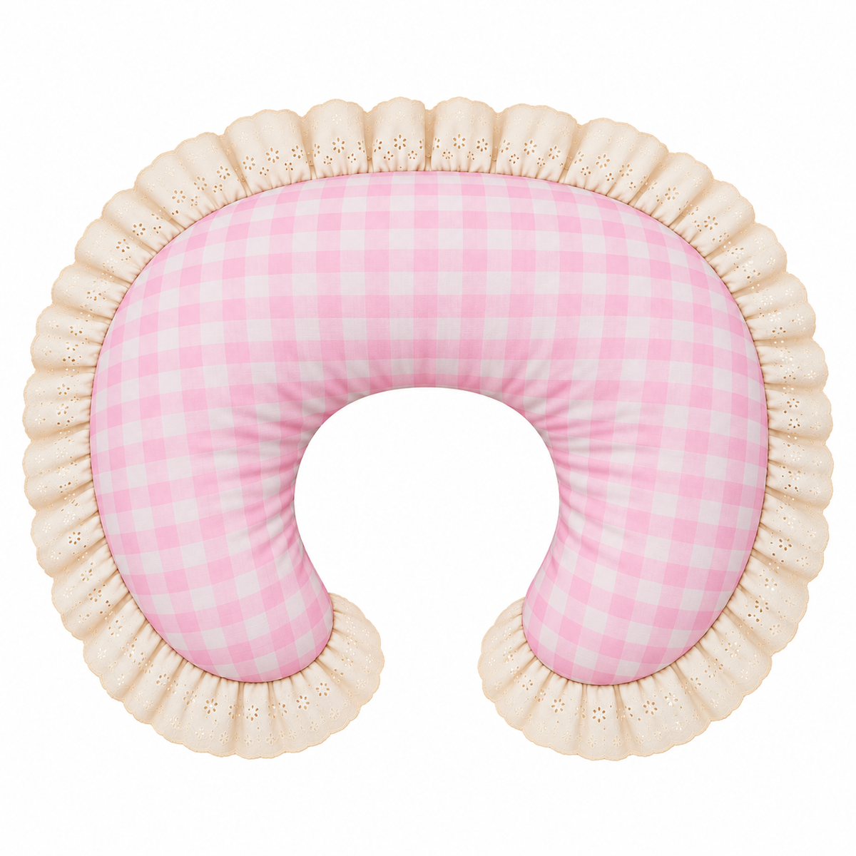 Ivory Eyelet Ruffle New Nursing Pillow Cover by Little Mae & Co