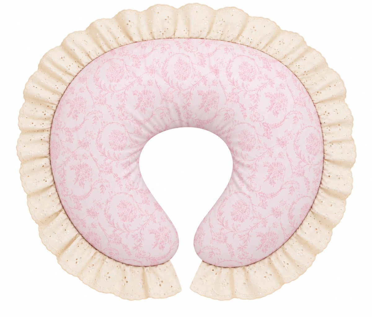 Ivory Eyelet Ruffle Original Nursing Pillow Cover by Little Mae & Co
