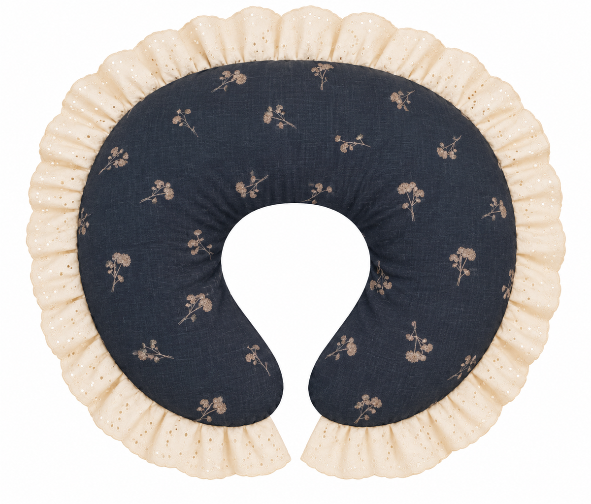 Ivory Eyelet Ruffle Original Nursing Pillow Cover by Little Mae & Co