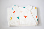 Muslin Cotton Girl’s Hooded Bathrobe – Colorful Hearts Cover-Up by Rayn’s Tiny Stitches