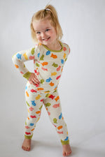 My First Snack Bamboo Pajamas – Green & Pink Lining Toddler PJs by Rayn’s Tiny Stitches