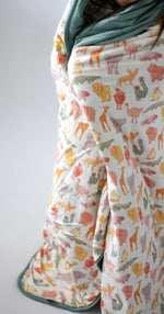My First Zoo Trip-Toddler Bamboo Blanket – Soft, Warm & Reversible by Rayn’s Tiny Stitches