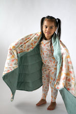 My First Zoo Trip-Toddler Bamboo Blanket – Soft, Warm & Reversible by Rayn’s Tiny Stitches