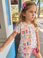 Back to School Print Pajama Short Set - School by Rylee Faith Designs