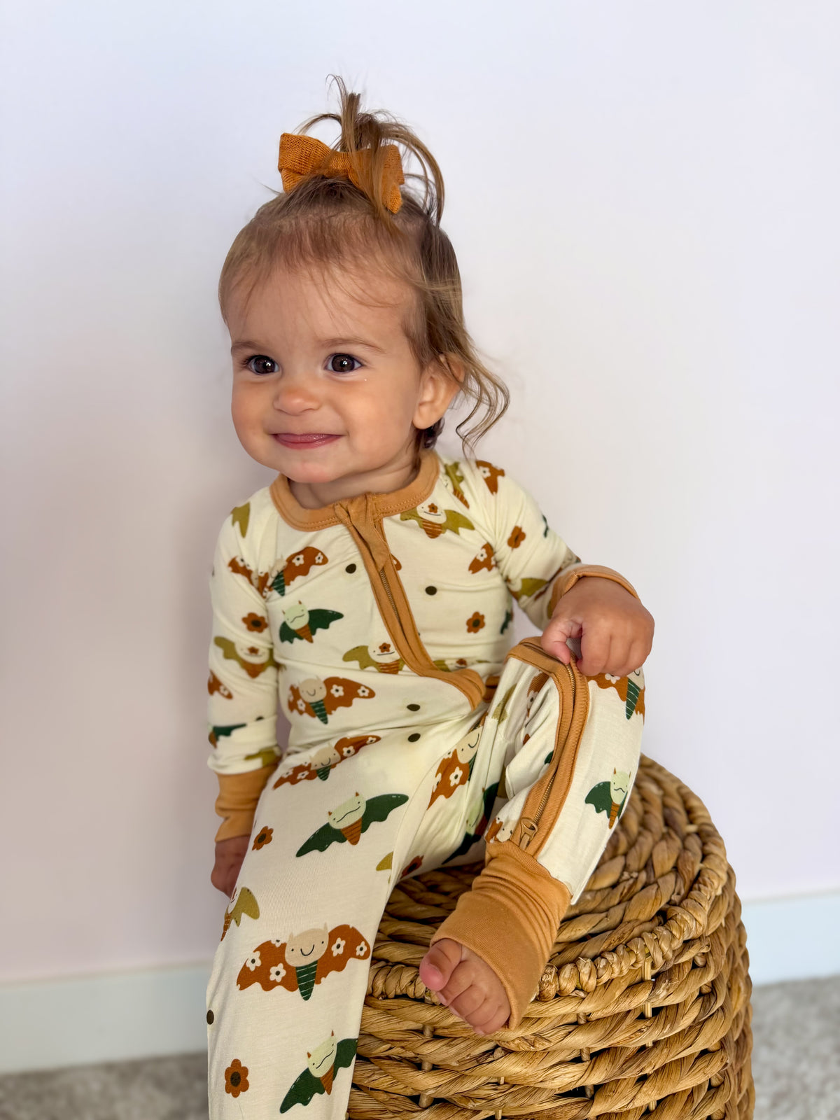 Bamboo Viscose Footie Pajamas - Boho Bats by Little Joy Co.