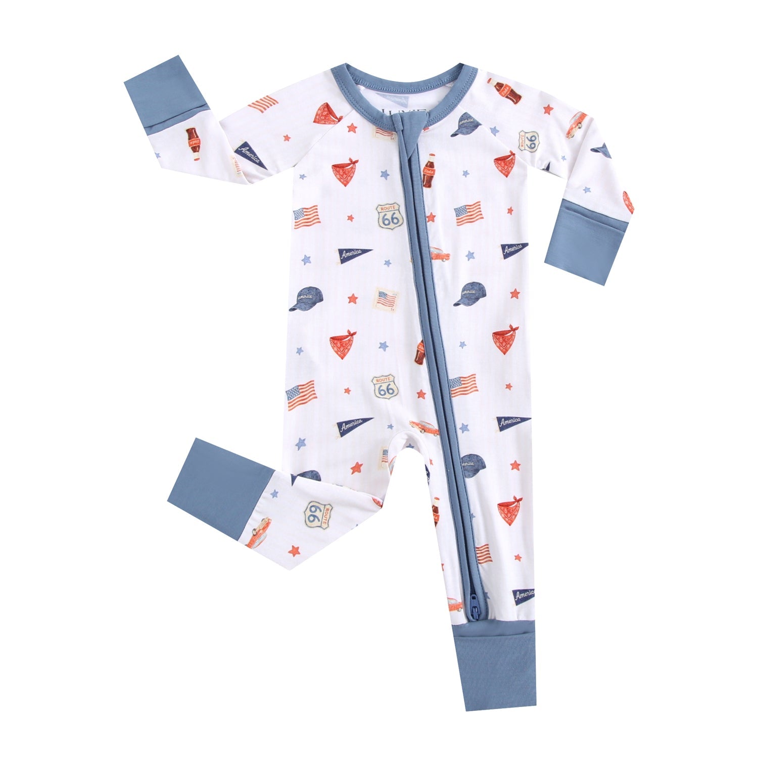 Route 66 Zippered Baby Romper by Luxie Charm at Everetts Place