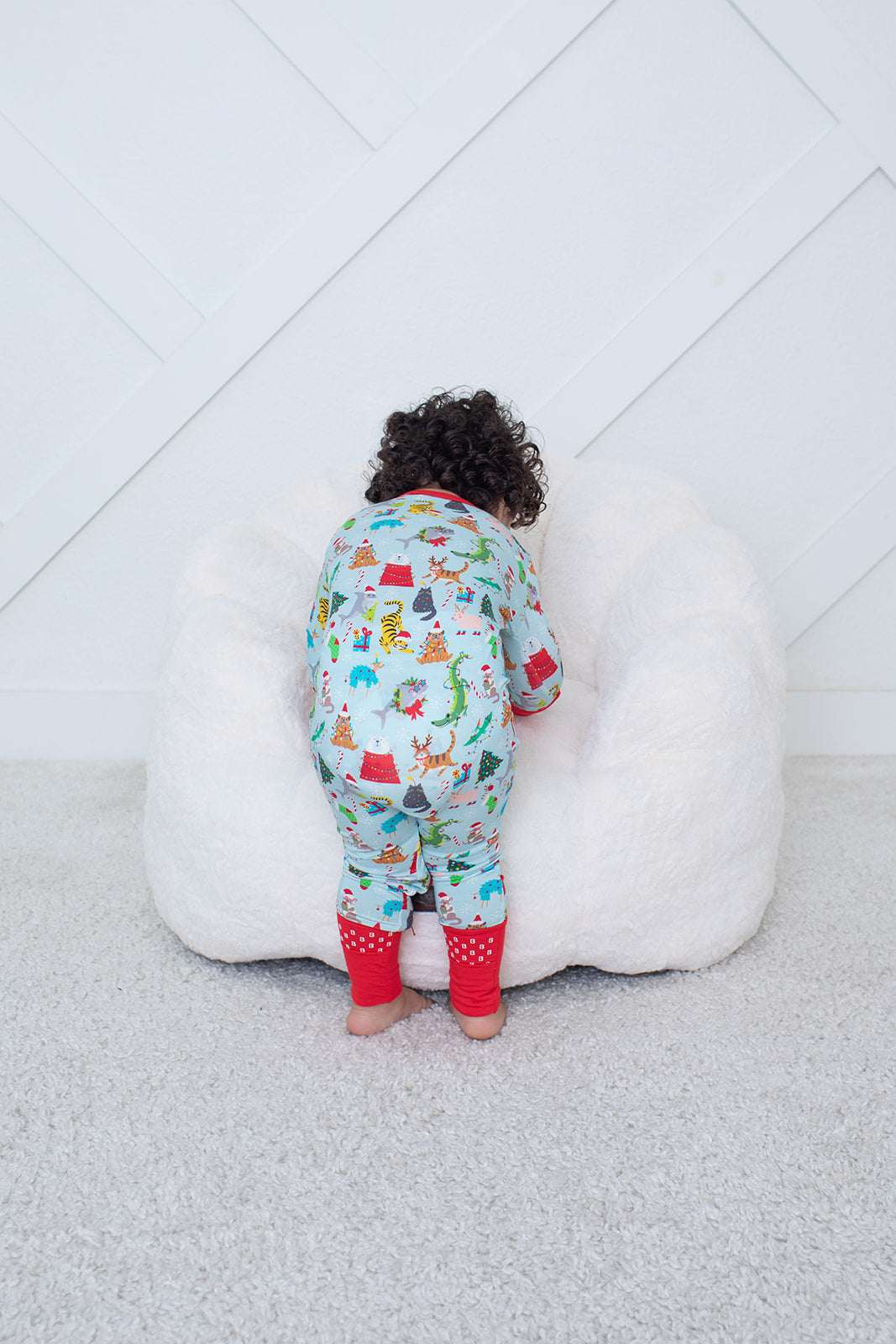 Bamboo Viscose Convertible Coverall - Crackling Christmas
