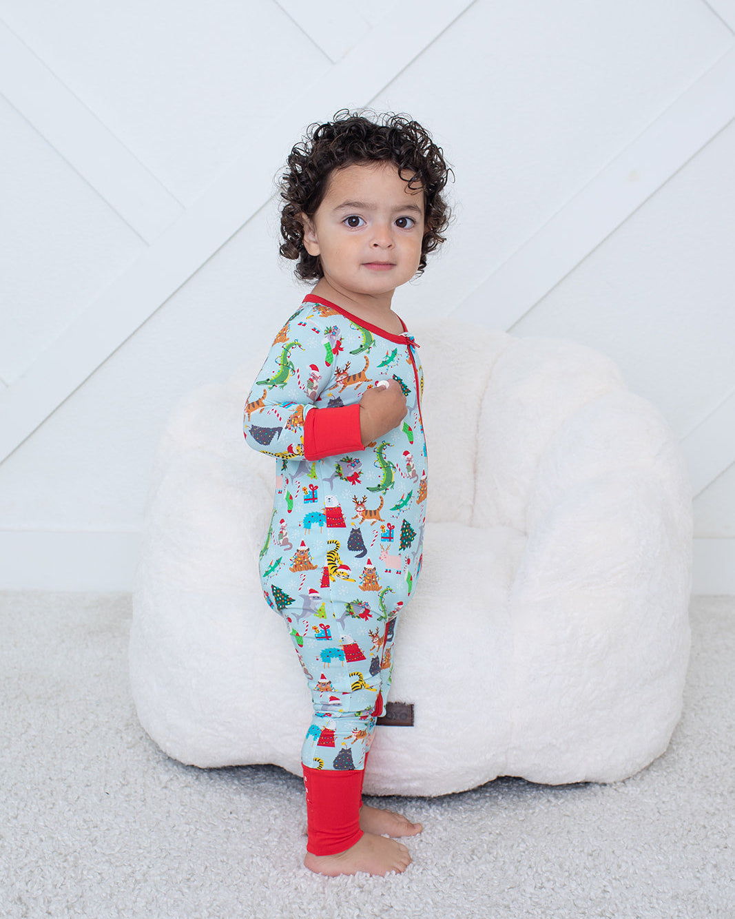 Bamboo Viscose Convertible Coverall - Crackling Christmas by Bestaroo