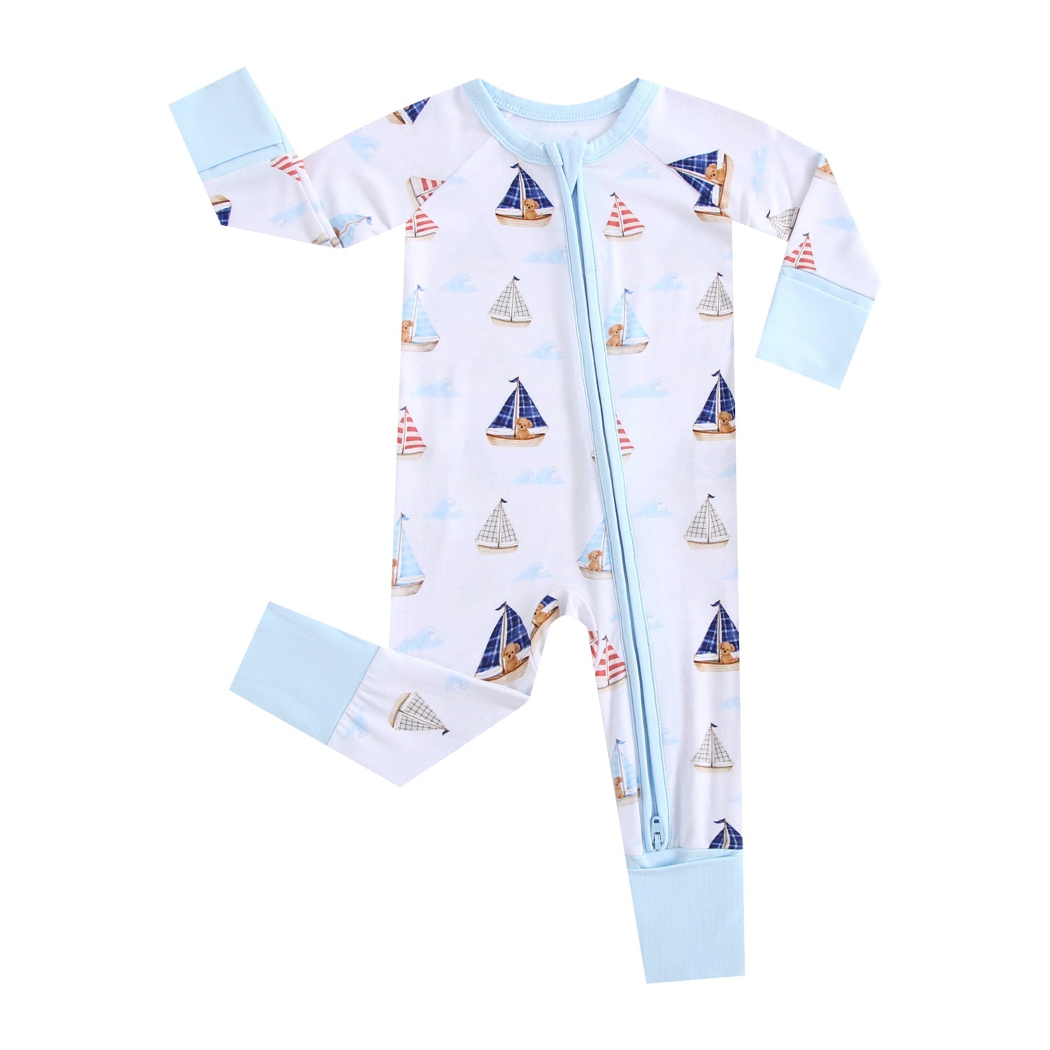 Ruff Waves Zippered Baby Romper by Luxie Charm at Everetts Place