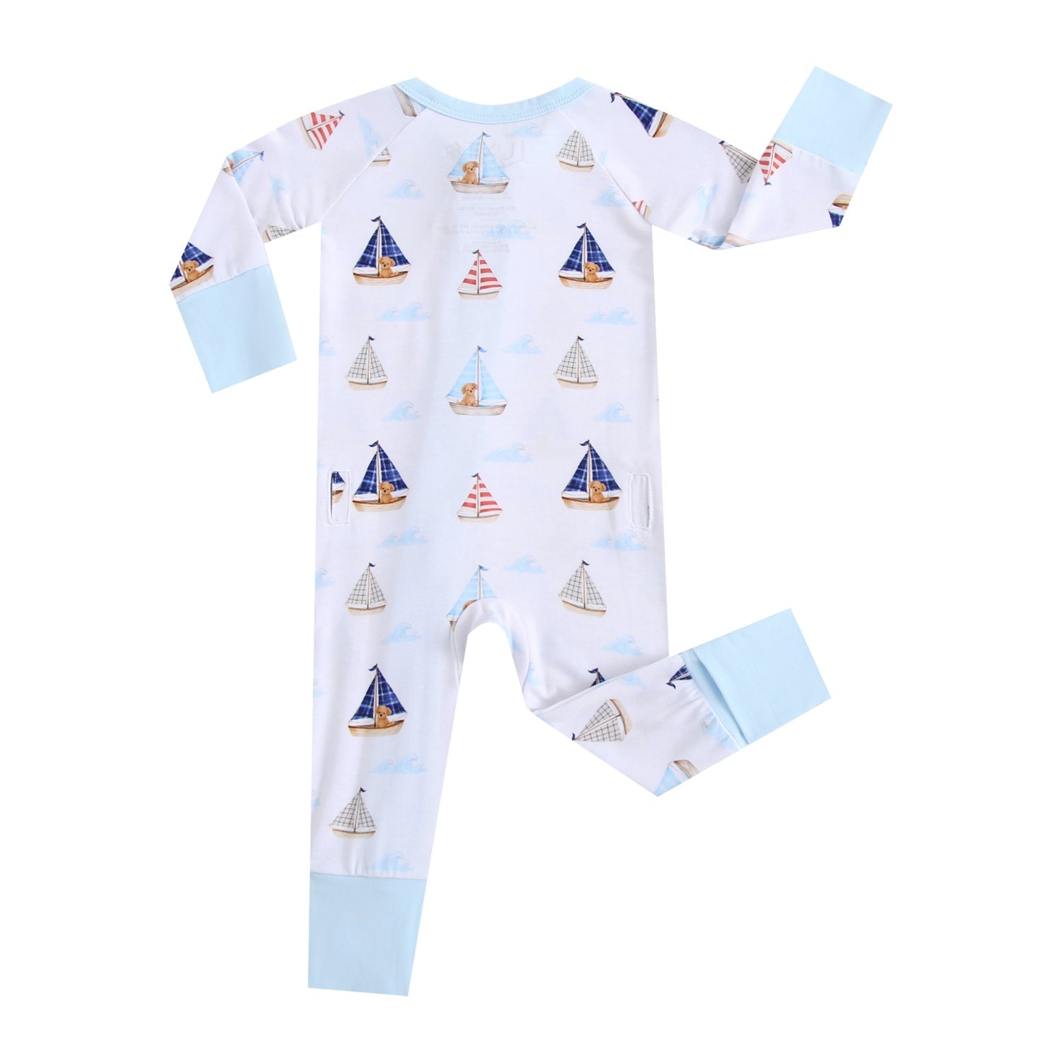Ruff Waves Zippered Baby Romper by Luxie Charm at Everetts Place