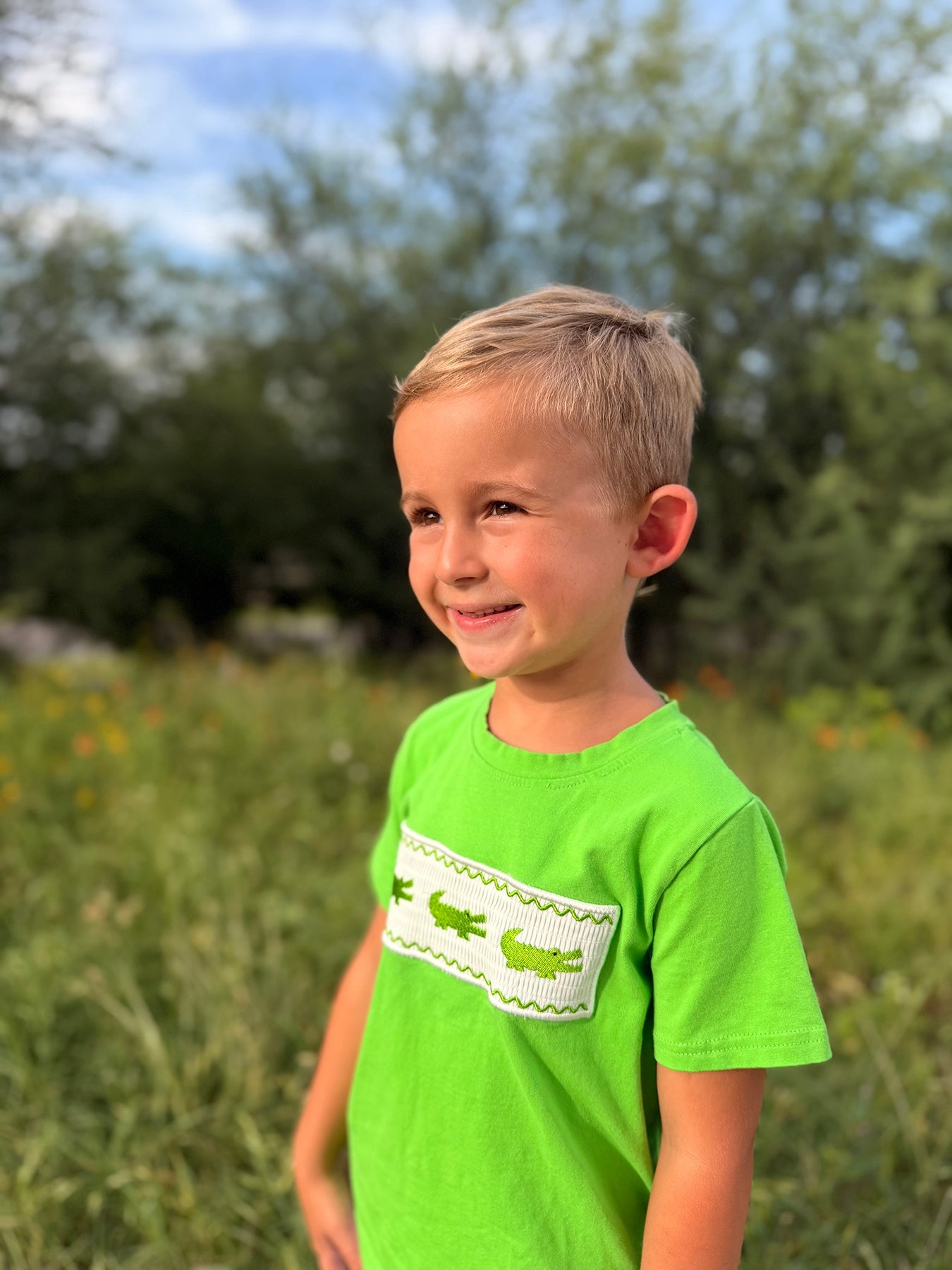 Toddler Boys Summer Crocodile Embroidered Plaid Shorts Set by Rylee Faith Designs at Everetts Place