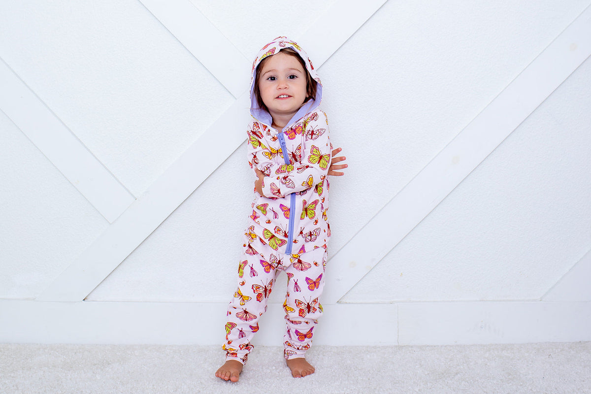 Relaxed fit baby joggers in soft ButterBloom pink with an elastic drawstring waist