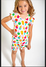 My First Ice Cream Cone Frilly Short Bamboo Pajamas for Girls | Soft & Breathable by Rayn’s Tiny Stitches