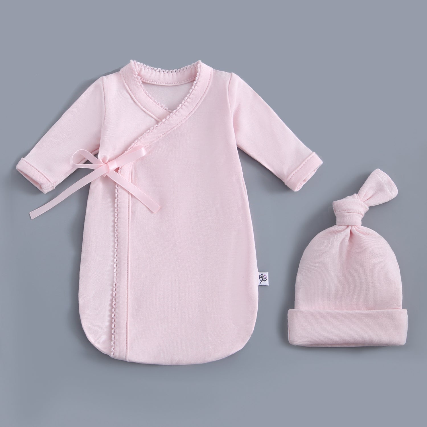 Light Pink Bereavement Gown & Hat Set by Luxie Charm at Everetts Place