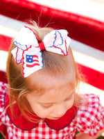 Stars & Stripes Flag Hair Bow – Toddler Girls July 4th Hair Accessory by Rylee Faith Designs at Everetts Place