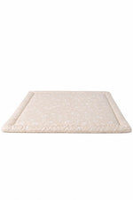 Beige White Floral Padded Baby Play Mat by Little Mae & Co