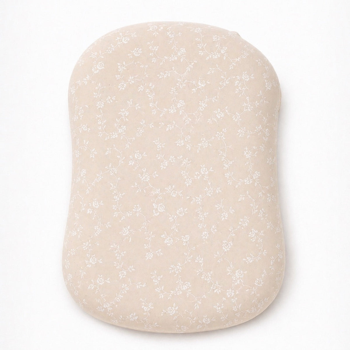 Beige White Floral Baby Lounger Cover by Little Mae & Co