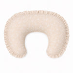 Beige White Floral Ruffle Nursing Pillow Cover by Little Mae & Co