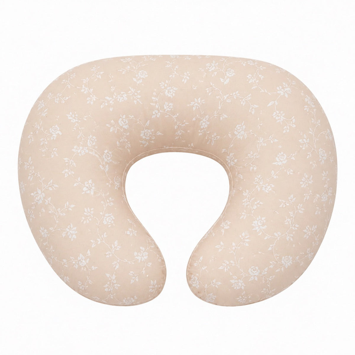 Beige White Floral Ruffle Nursing Pillow Cover by Little Mae & Co