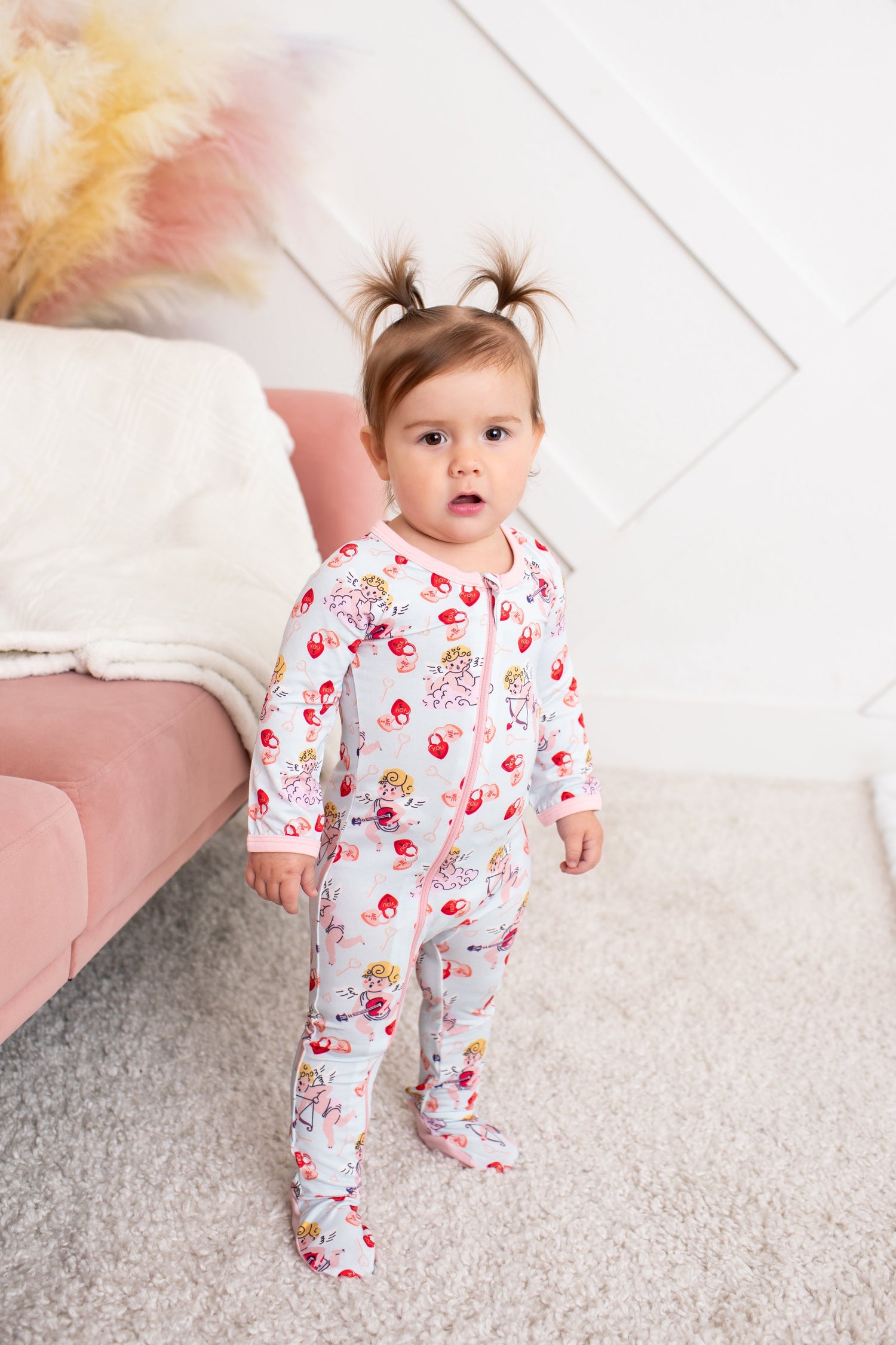 Playful Print Footie Pajamas - Cupids Bow