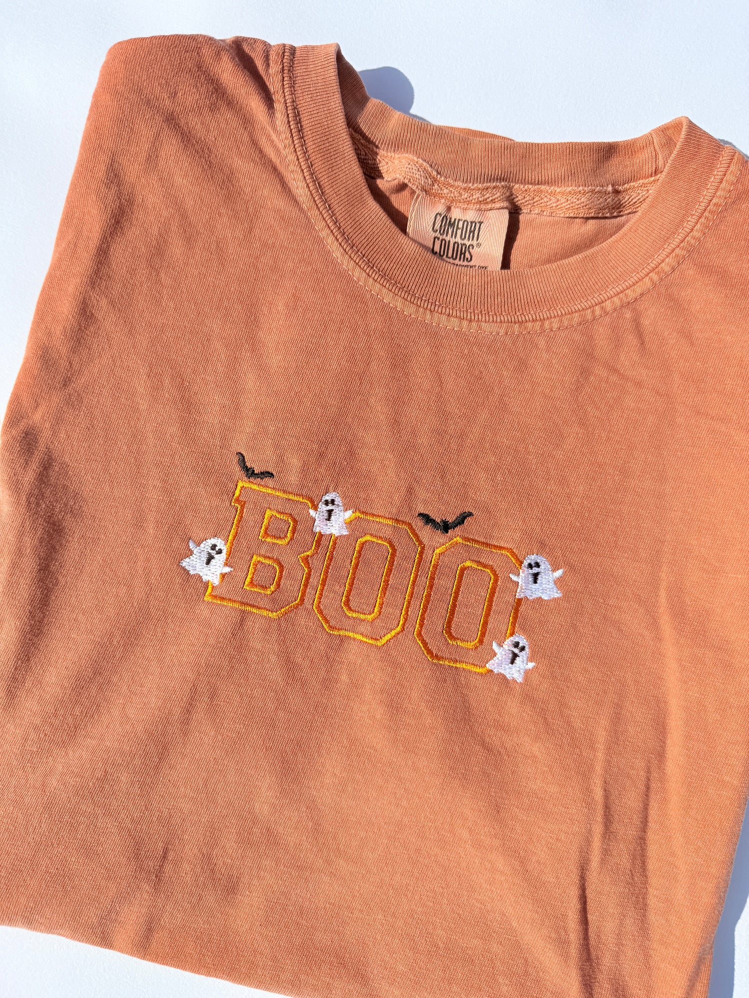 Embroidered Ring-Spun Cotton Tee - Adult 'BOO'