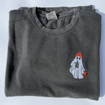 Little Joy Co. Adult Embroidered Iced Coffee Ghost Comfort Colors Crewneck Sweatshirt - more colors - Everetts Place