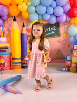 Girls Back To School Pencil Twirl Dress Bow Applique Smocked by Rylee Faith Designs at Everetts Place