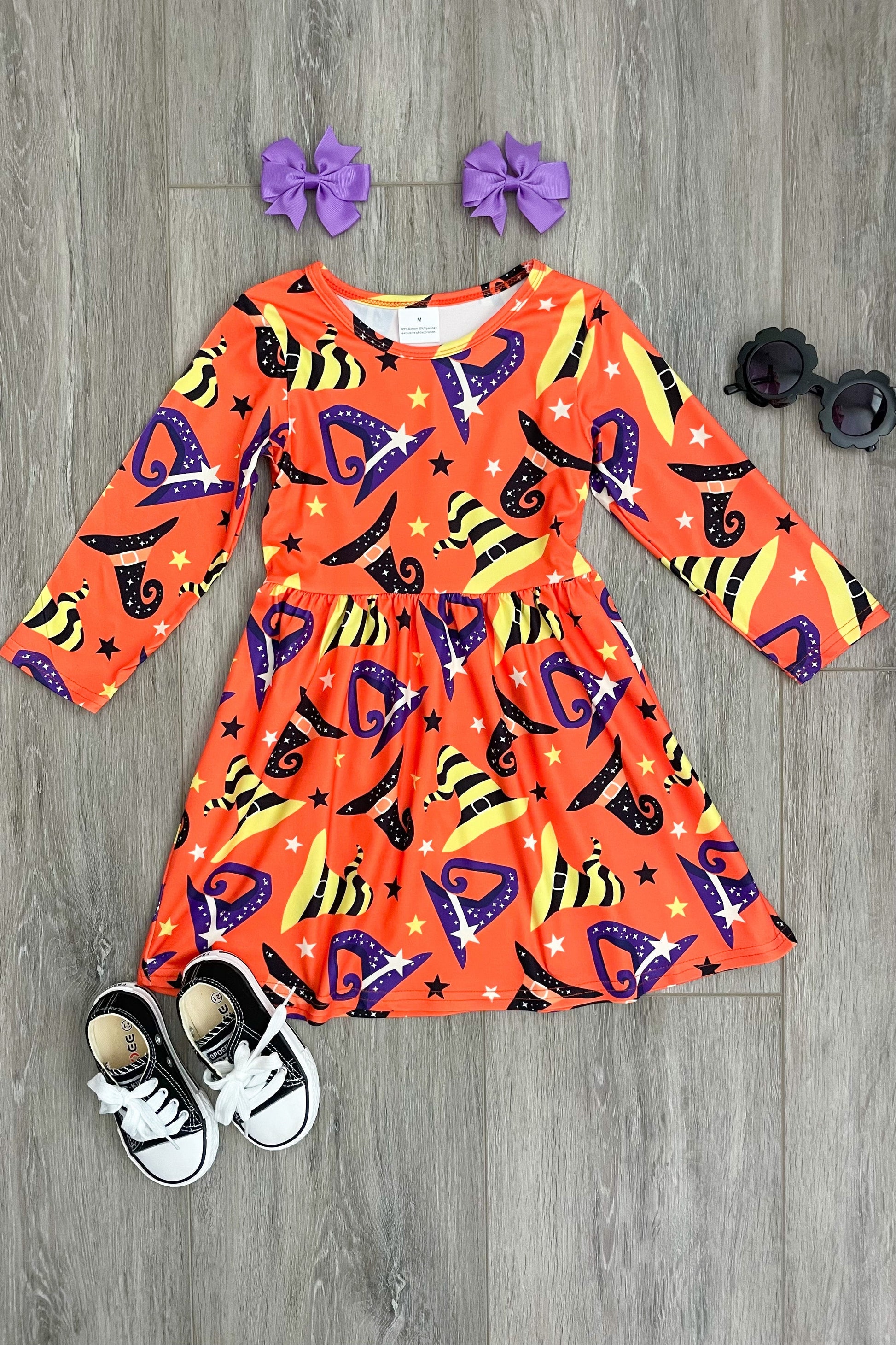 Orange Witch Hat Halloween Dress Rylee Faith Designs Rylee Faith Designs Everetts Place: Online Boutique