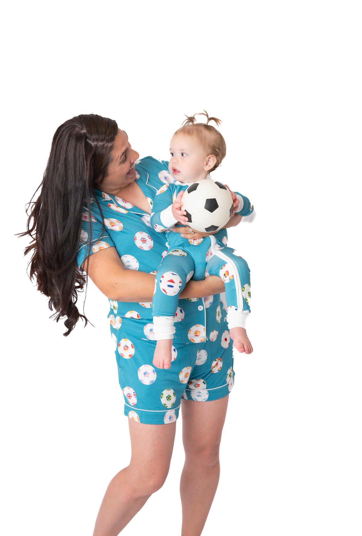 Women’s Bamboo Soccer Pajama Short Set | Soccer Inspired Luxury Bamboo Sleepwear by Rayn’s Tiny Stitches