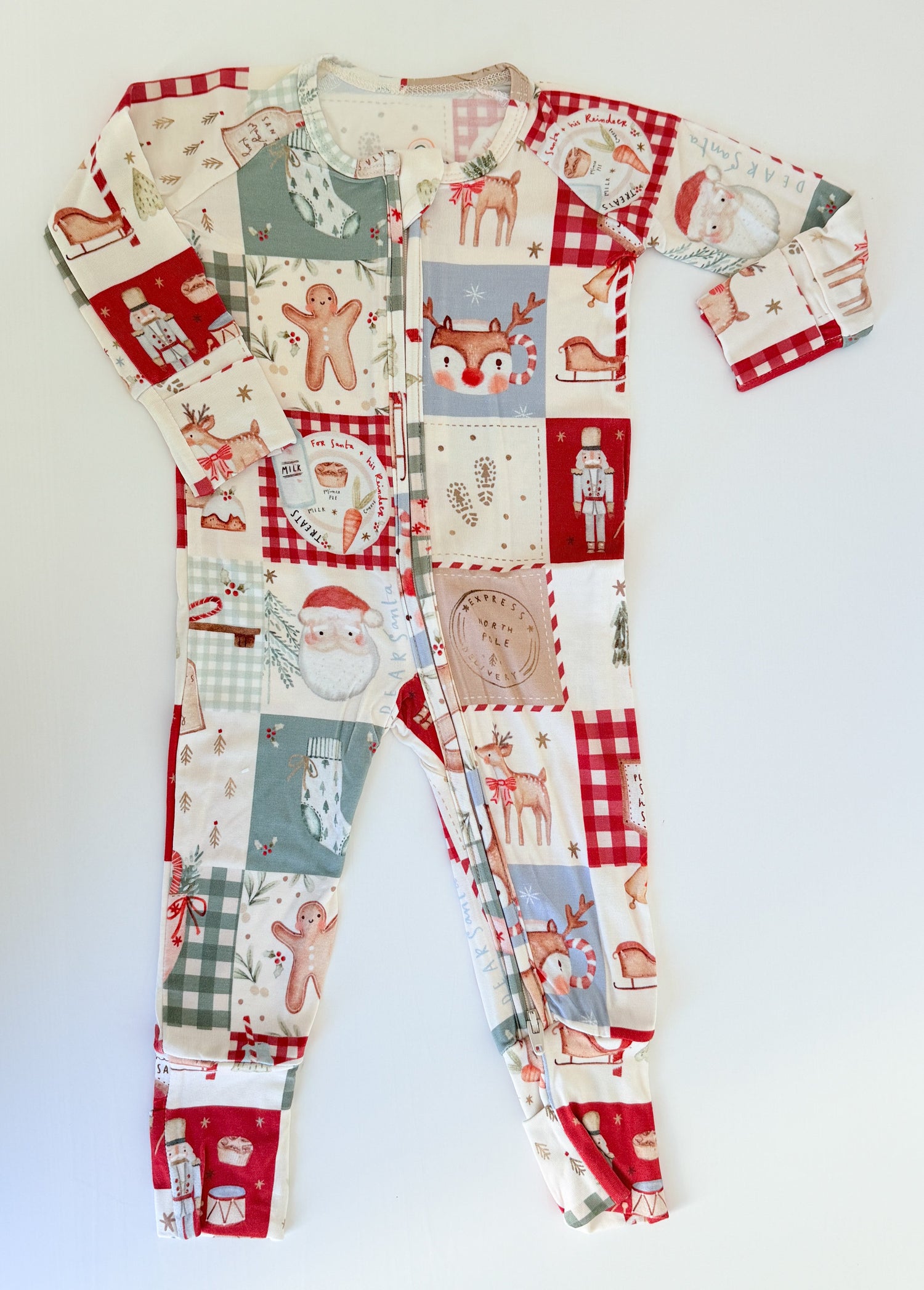 Christmas Patchwork Bamboo Pajamas - Zippy
