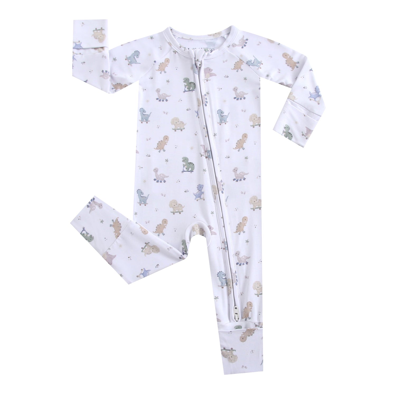 Dino Derby Zippered Baby Romper by Luxie Charm at Everetts Place