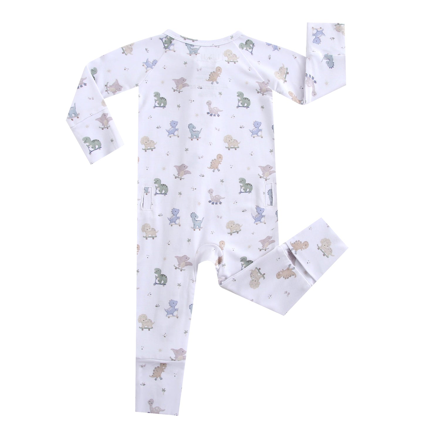 Dino Derby Zippered Baby Romper by Luxie Charm at Everetts Place