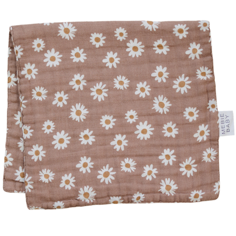 Mebie Baby Daisy Dream Muslin Burp Cloth For Newborns Soft Absorbent