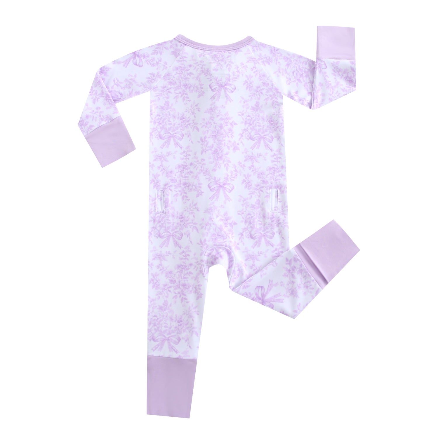 Bows & Blooms Ruffled Zippered Baby Romper by Luxie Charm at Everetts Place