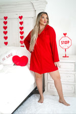 DREAM BIG LITTLE CO red ribbed women's Dream Gown.