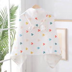 Muslin Cotton Girl’s Hooded Bathrobe – Colorful Hearts Cover-Up by Rayn’s Tiny Stitches
