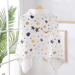 Muslin Cotton Baby Boy Robe – Hooded Moon & Stars Bath Towel by Rayn’s Tiny Stitches