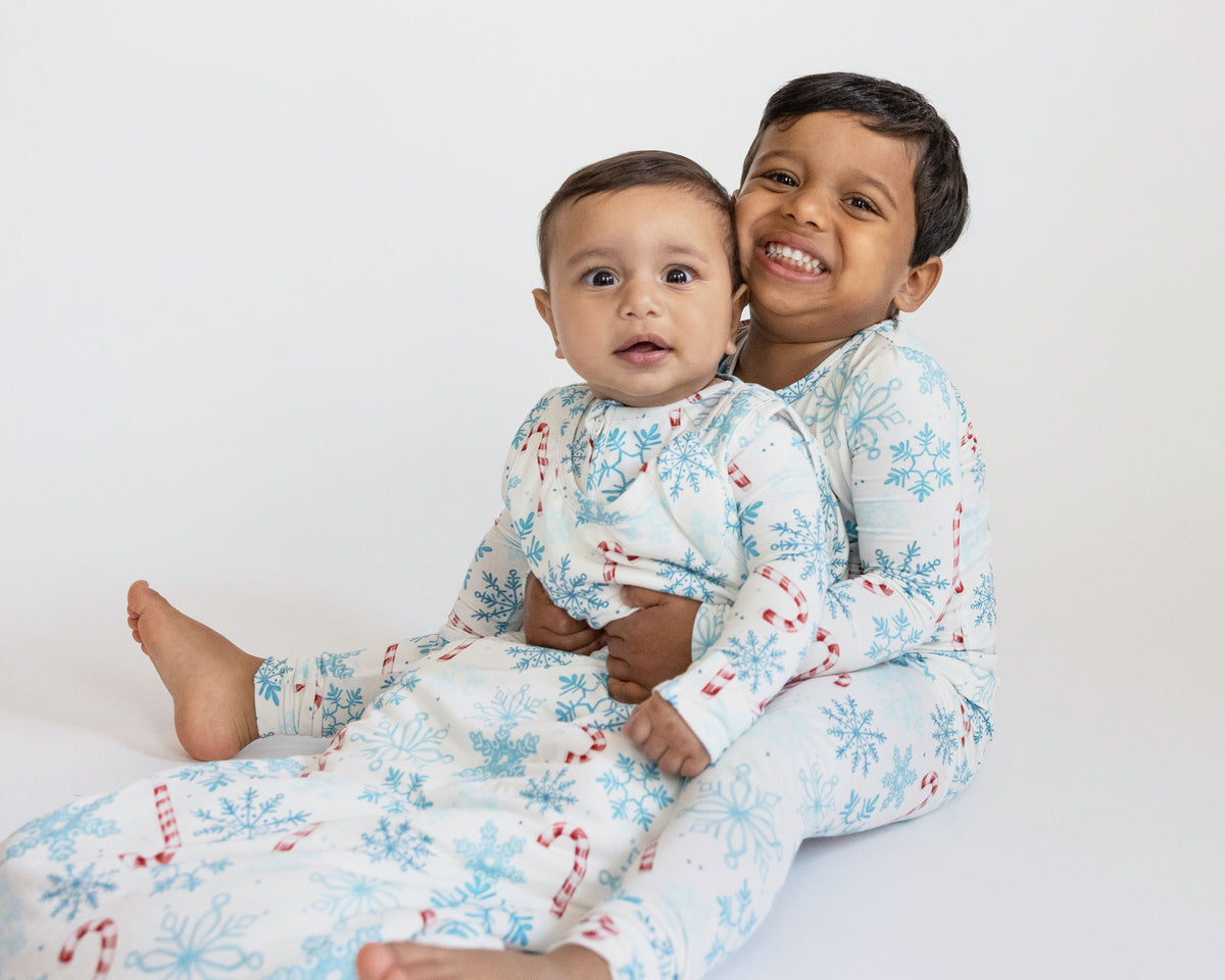My First Candy Cane Bundle: Bamboo Sleep Sack In Blue & Peach & Free Onesie by Rayn’s Tiny Stitches